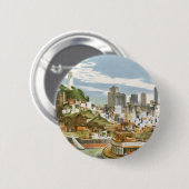 San Francisco Bay Travel Poster Ferryboat Ronde Button 5,7 Cm (Voorkant /achterkant)