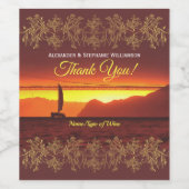 San Francisco bedankt jullie zonsondergang 1124 Wijn Etiket (Enkel label)