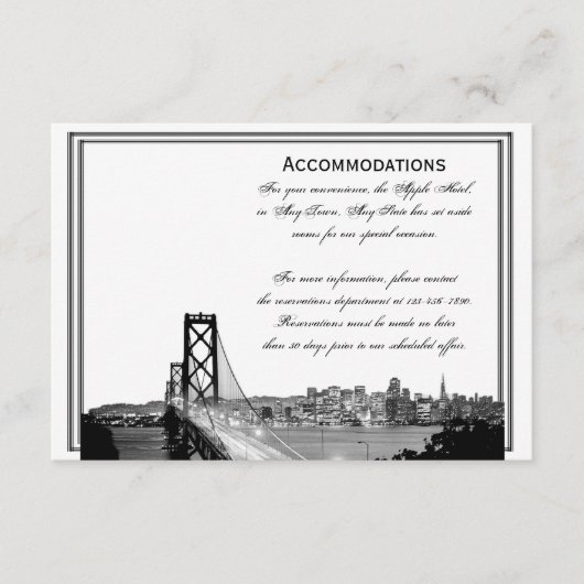 San Francisco Bestemming Huwelijksaccommodaties Informatiekaartje (Voorkant)