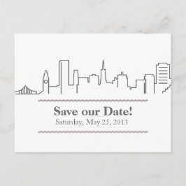 San Francisco Bewaar de skyline van Date City Aankondigingskaart