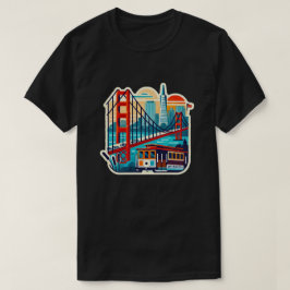 San Francisco bezienswaardigheden Golden Gate Cabl T-shirt