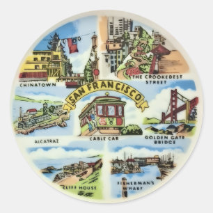 San Francisco-bezienswaardigheden Ronde Sticker
