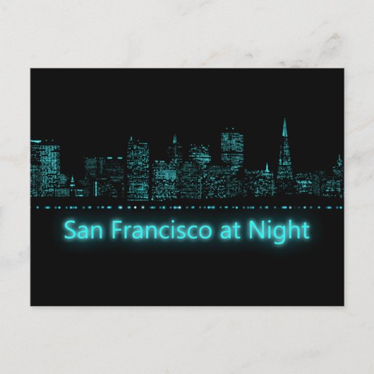 San Francisco bij nacht Briefkaart (Voorkant)