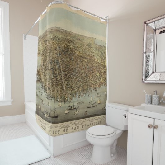 San Francisco Birds eye uitzicht Douchegordijn (In situ)