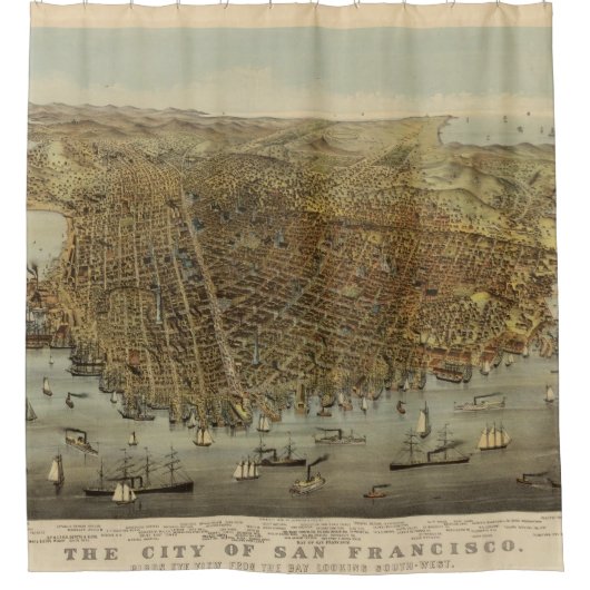 San Francisco Birds eye uitzicht Douchegordijn (Voorkant)