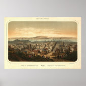 San Francisco Birdseye Panoramic Map 1846 Poster (Voorkant)