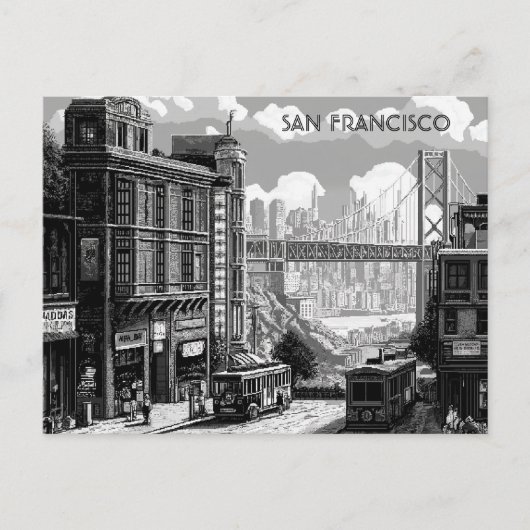 San Francisco Black and White Travel briefkaart (Voorkant)