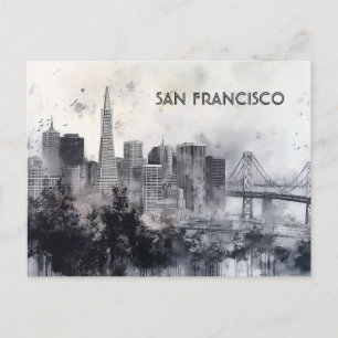 San Francisco Black and White Travel briefkaart