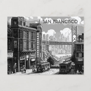 San Francisco Black and White Travel briefkaart