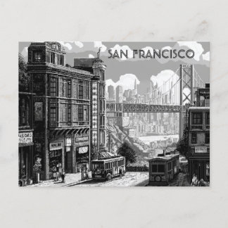 San Francisco Black and White Travel briefkaart