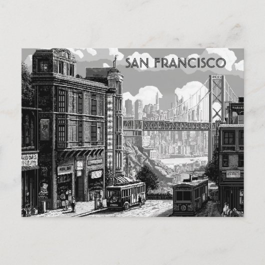 San Francisco Black and White Travel briefkaart (Voorkant)