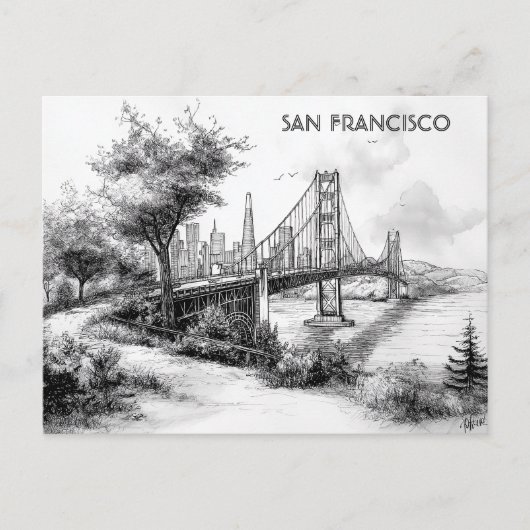 San Francisco Black and White Travel briefkaart (Voorkant)