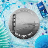 San Francisco Black White Custom Golden Gate Papieren Bordje (Feest)