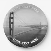 San Francisco Black White Custom Golden Gate Papieren Bordje (Voorkant)
