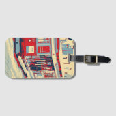 San Francisco blauw rood Bagagelabel (Voorkant (horizontaal))