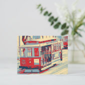 San Francisco blauw rood Briefkaart (Staand voorkant)