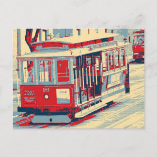 San Francisco blauw rood Briefkaart