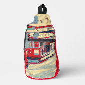 San Francisco blauw rood Sling Bag (Voorkant)