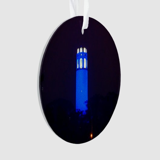 San Francisco Blue Coit Tower Ornament (voorkant)