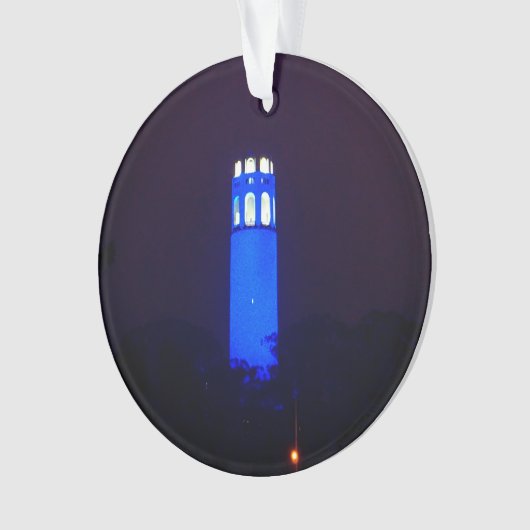 San Francisco Blue Coit Tower Ornament (voorkant)