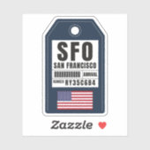 San Francisco Boarding Pass - California SFO Sticker (Vel)