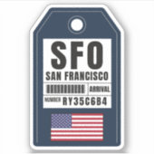 San Francisco Boarding Pass - California SFO Sticker (Voorkant)
