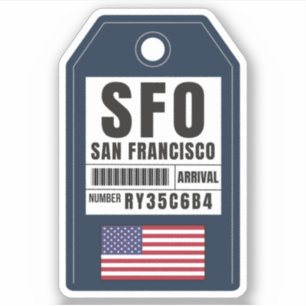 San Francisco Boarding Pass - California SFO Sticker