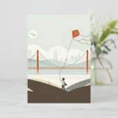 San Francisco Breeze - Vliegervlieger voor kindere Feestdagenkaart (Staand voorkant)