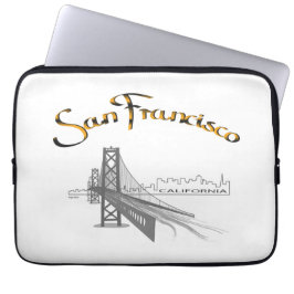 San Francisco Bridge Gold Black Graphic Laptop Sleeve