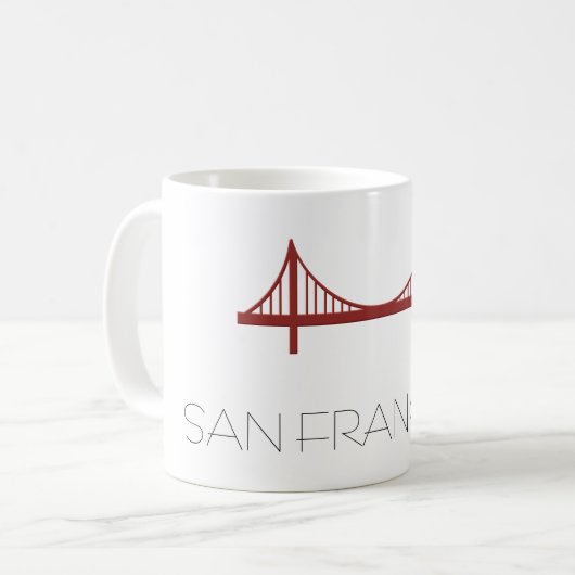 San Francisco Bridge Modern Koffiemok (Voorkant links)