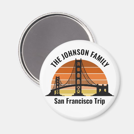 San Francisco Bridge Sunset aangepaste vakantie Magneet (Voorkant / Achterkant)