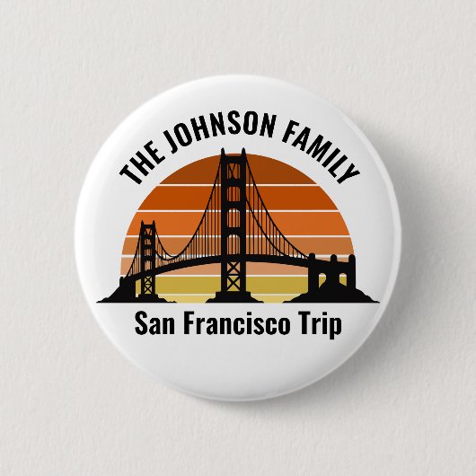 San Francisco Bridge Sunset aangepaste vakantie Ronde Button 5,7 Cm (Voorkant)
