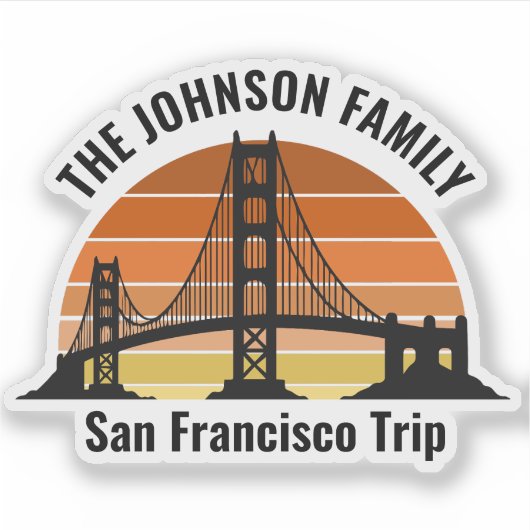 San Francisco Bridge Sunset Custom Laptop Sticker (Voorkant)