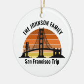 San Francisco Bridge Sunset Custom Photo Christmas Keramisch Ornament (Links)