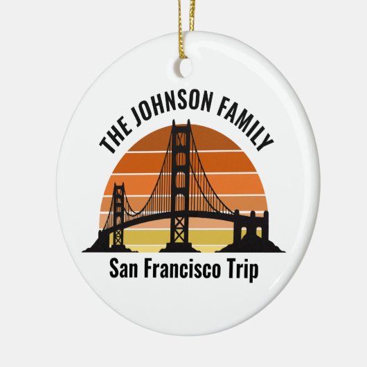 San Francisco Bridge Sunset Custom Photo Christmas Keramisch Ornament (Links)