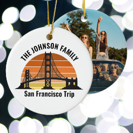 San Francisco Bridge Sunset Custom Photo Christmas Keramisch Ornament