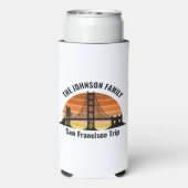 San Francisco Bridge Sunset Custom Souvenir Seltzer Blikjeskoeler (Seltzer Achterkant)