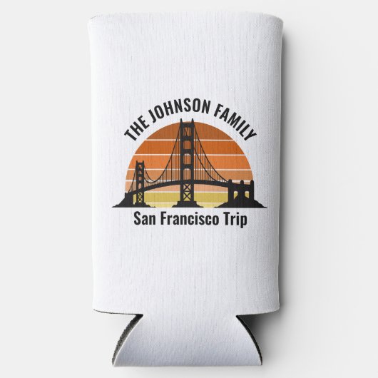 San Francisco Bridge Sunset Custom Souvenir Seltzer Blikjeskoeler (Voorkant)