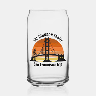 San Francisco Bridge Sunset Custom Trip Souvenir Blikvorm Glas