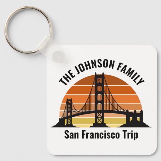 San Francisco Bridge Sunset Custom Trip Souvenir Sleutelhanger (Voorkant)