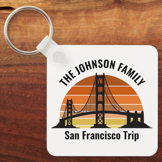 San Francisco Bridge Sunset Custom Trip Souvenir Sleutelhanger (Voorkant)