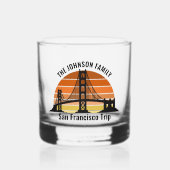San Francisco Bridge Sunset Custom Trip Souvenir Whisky Glas (Voorkant)