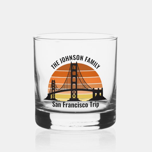 San Francisco Bridge Sunset Custom Trip Souvenir Whisky Glas (Voorkant)