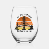 San Francisco Bridge Sunset Custom Trip Souvenir Wijnglas Zonder Voet (Voorkant)