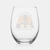 San Francisco Bridge Sunset Custom Trip Souvenir Wijnglas Zonder Voet (Achterkant)