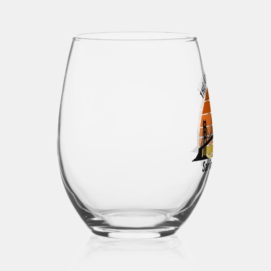 San Francisco Bridge Sunset Custom Trip Souvenir Wijnglas Zonder Voet (Rechts)