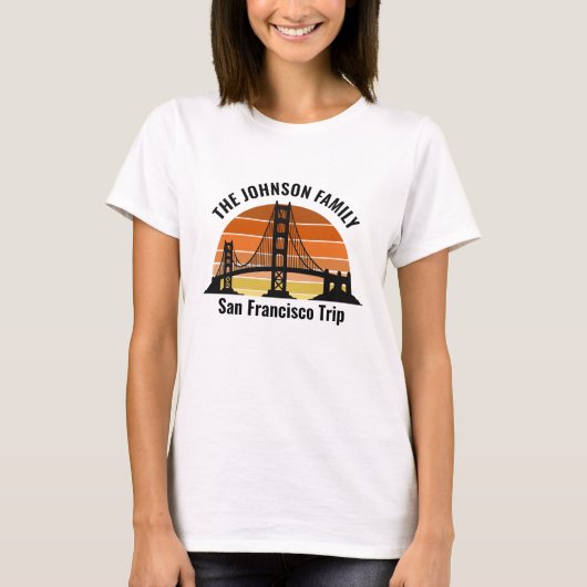 San Francisco Bridge Sunset Custom Trip Vrouwen T-shirt (Voorkant)