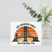 San Francisco Bridge Sunset Gepersonaliseerd Briefkaart (Staand voorkant)