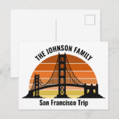 San Francisco Bridge Sunset Gepersonaliseerd Briefkaart (Voorkant / Achterkant)