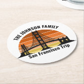 San Francisco Bridge Sunset Gepersonaliseerde part Ronde Kartonnen Onderzetter (Gebogen)